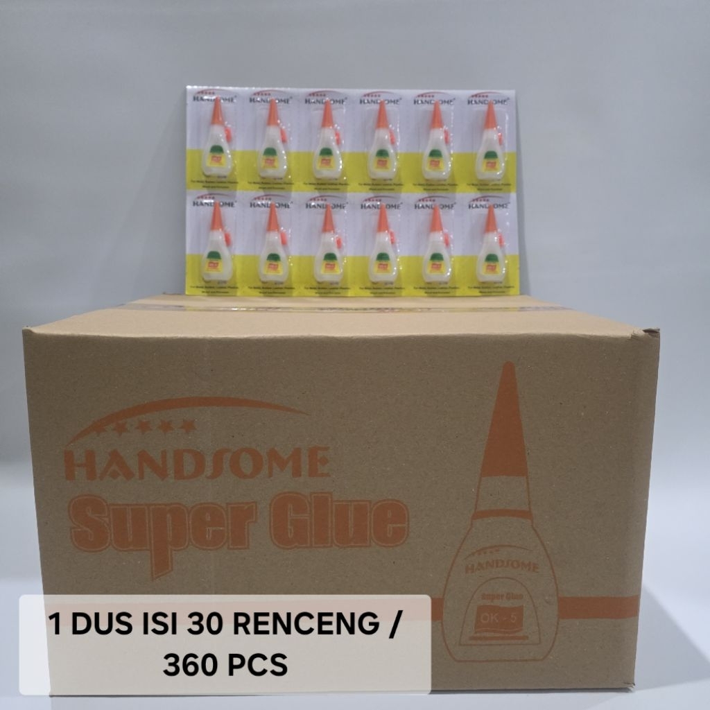 

1 DUS = 30 RENCENG/360 PCS LEM SUPER GLUE HANDSOME PREMIUM