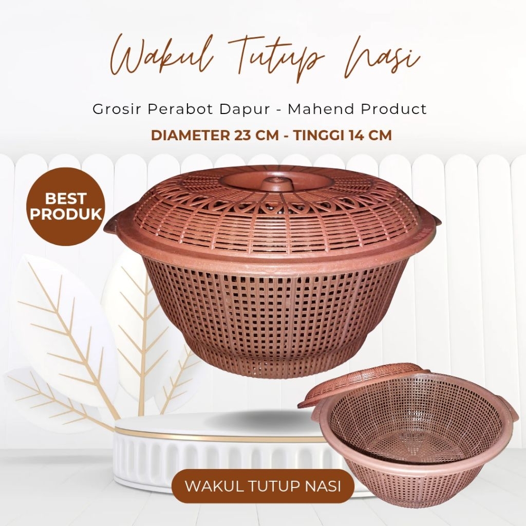 Wakul Hajatan Besek Tutup Coklat Serbaguna / Wakul Nasi Hajatan / Wakul Hajatan