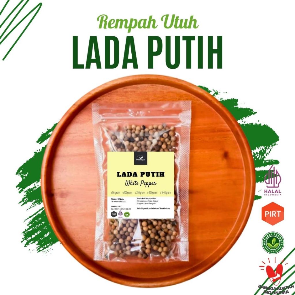 

Biji Lada Putih / Merica Utuh Bumbu Rempah (100 GRAM)