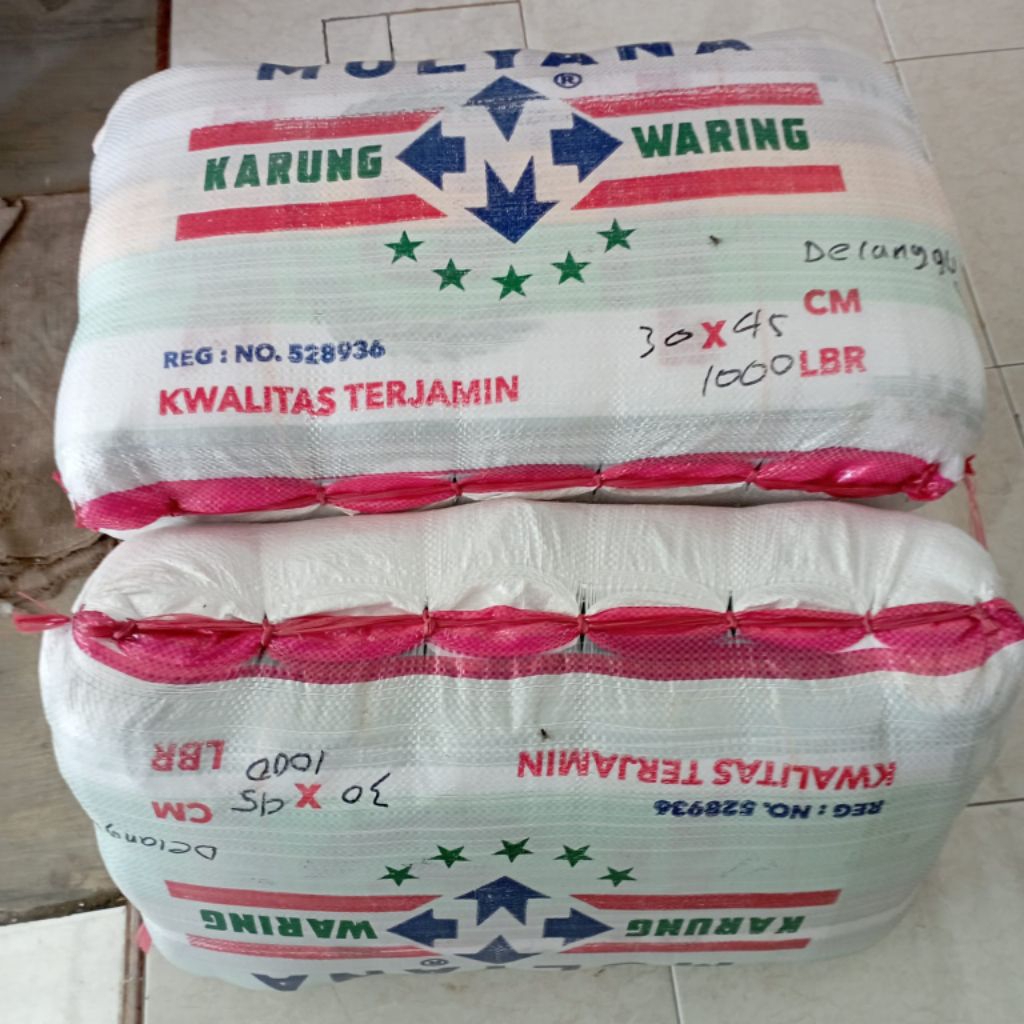 Karung beras 15kg isi 1000 lembar polos transparan ukuran 40x60