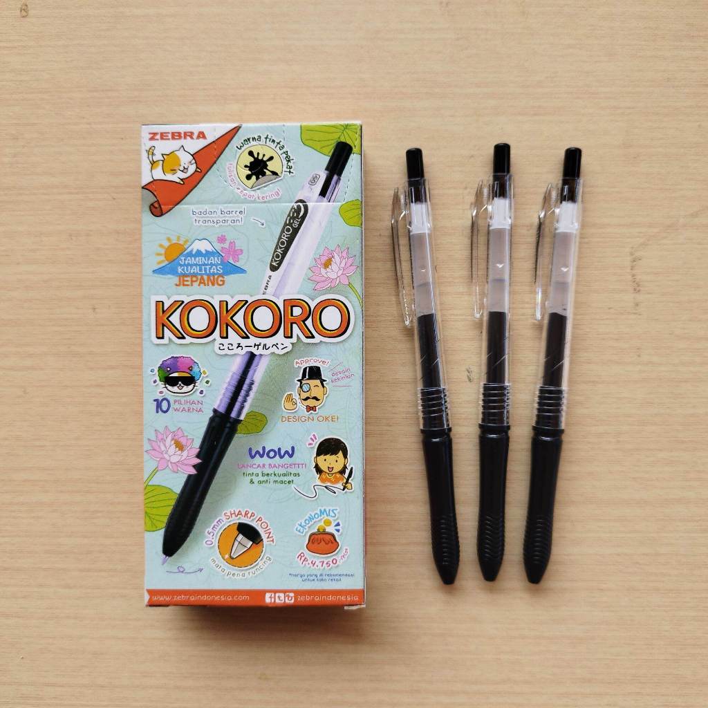 

[BEST SELLER] PULPEN ZEBRA KOKORO GEL 0.5 MM 12 PCS