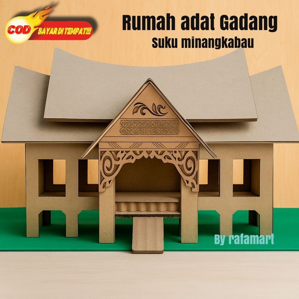 

Prakarya rumah kardus adat suku minangkabau