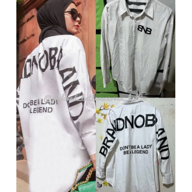 PRELOVED BNB BRAND NO BRAND SHIRT OLLA RAMLAN BEKAS SECOND BUKAN NEW BAJU BLOUSE KEMEJA MONOGRAM BS 