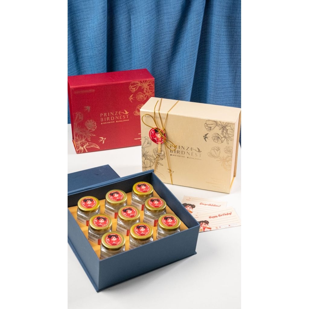 

HAMPERS BIRDNEST 9 BOTOL HARDBOX ORIGINAL BIRDNEST 100ml-CONCENTRATE WALET 80%||100% ASLI BIRDNEST MINUMAN SARANG BURUNG WALET