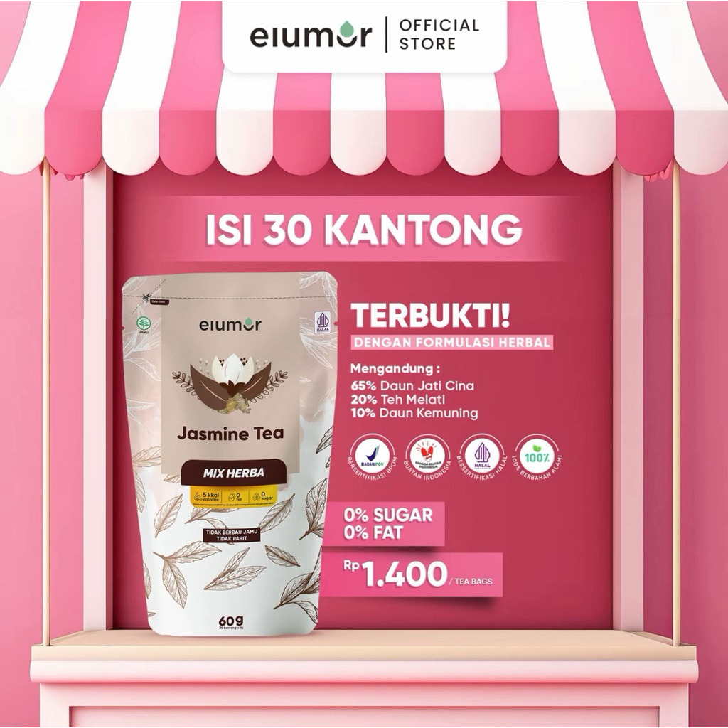 

Elumor Tea Isi 30Kantong Teh BPOM | Elumor Jasmine Tea Isi 30Kantong Teh BPOM | Minuman Teh Herbal Tubuh