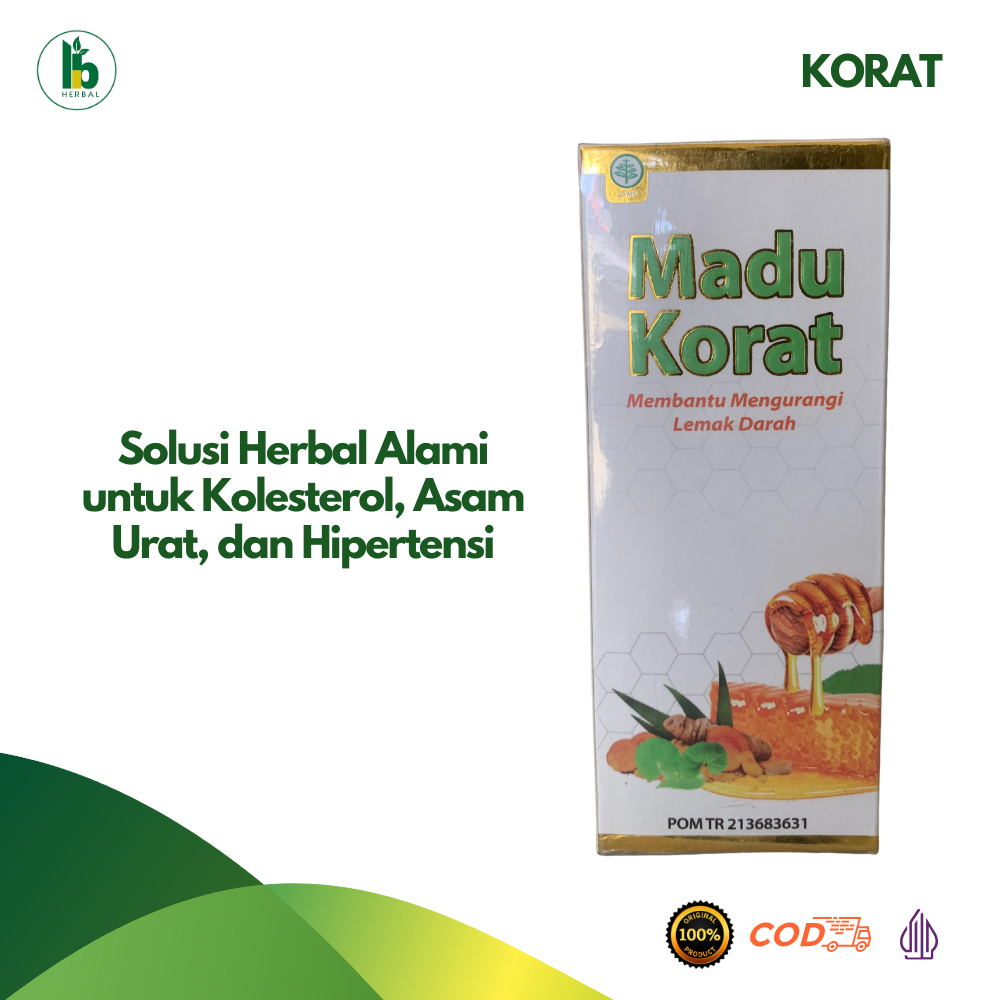 KORAT Madu Herbal Penurun Kolesterol, Asam Urat & Darah Tinggi – Madu Korat Original BPOM