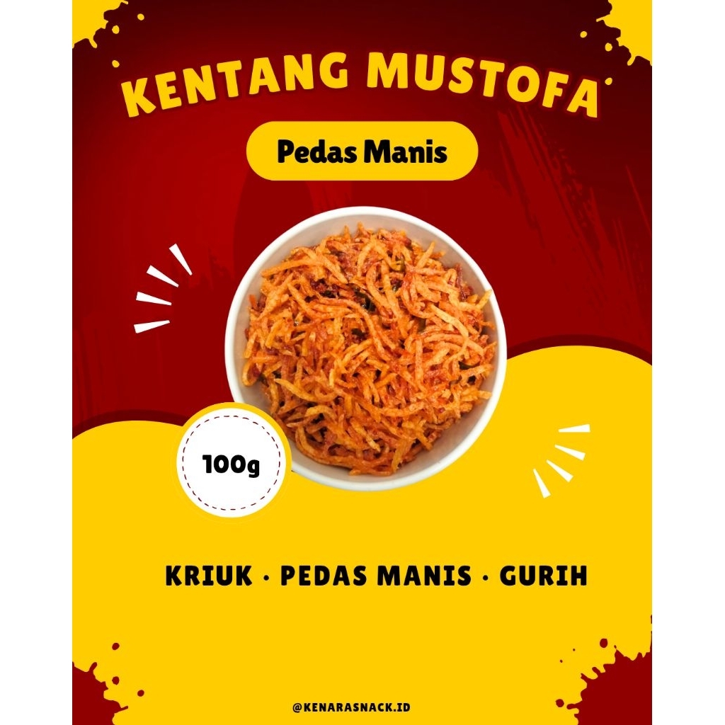 

Kentang Mustofa Pedas Manis 100gr, 200gr, 500gr– by Kenarasnack.id
