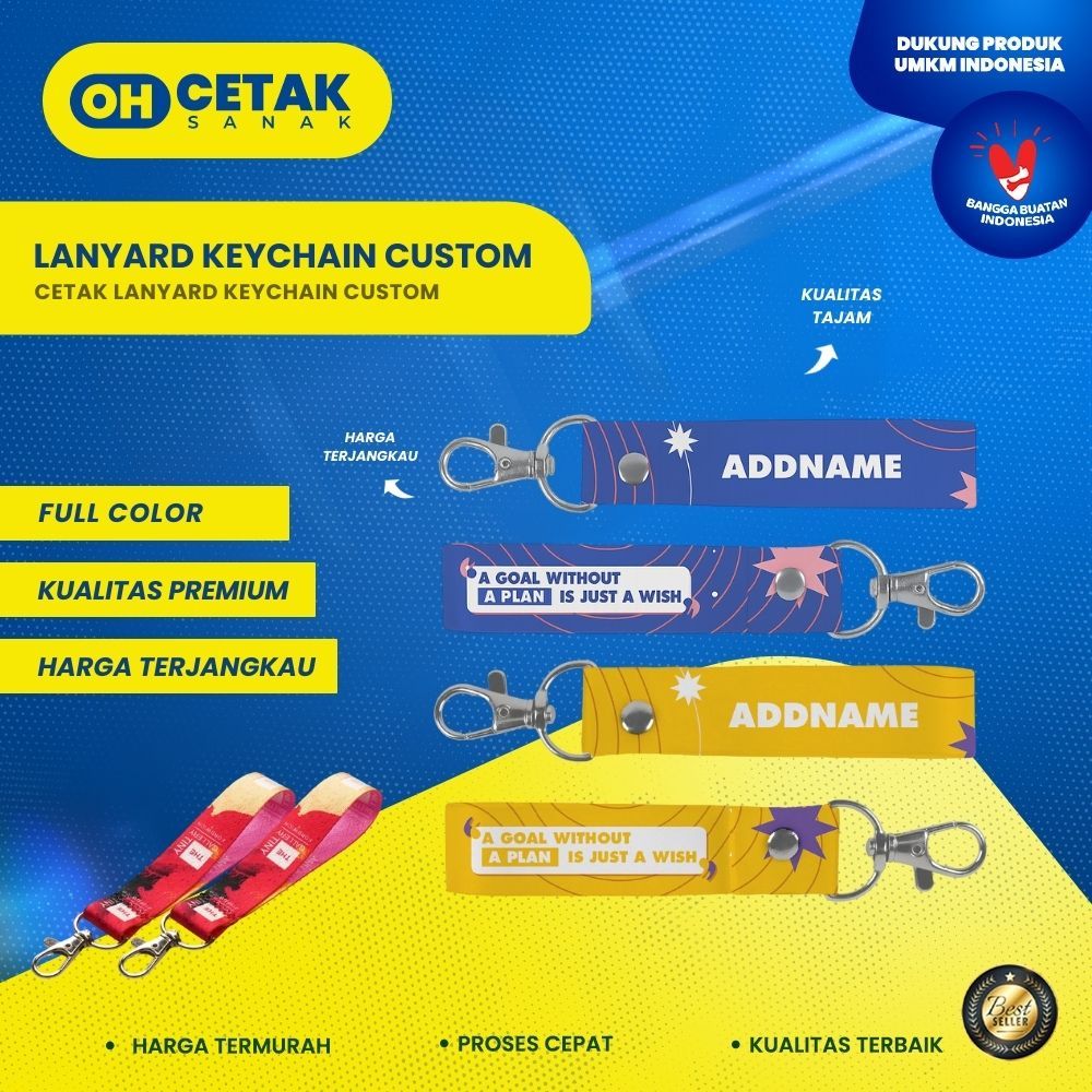 

Lanyard Keychain Custom / Gantungan Kunci & Tali Multifungsi