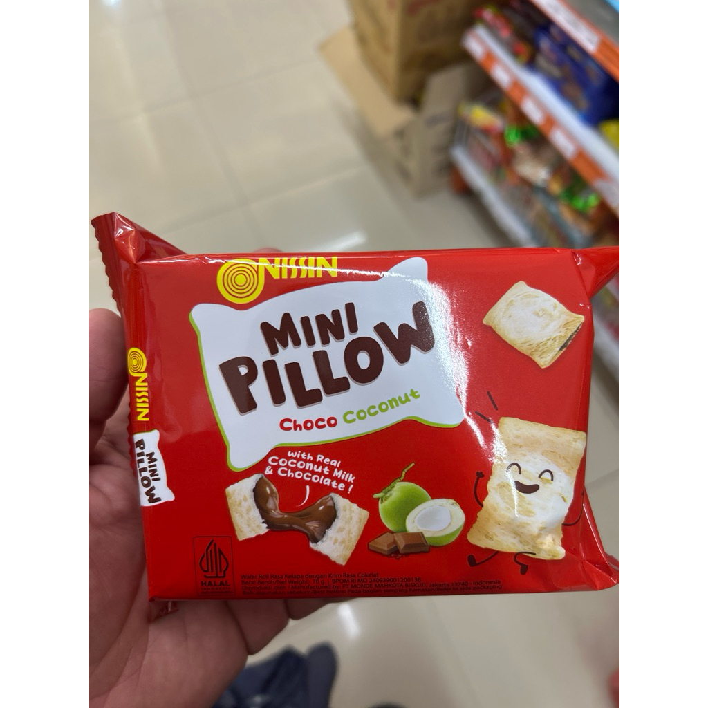

Nissin mini Pillow choco coconut 70gr
