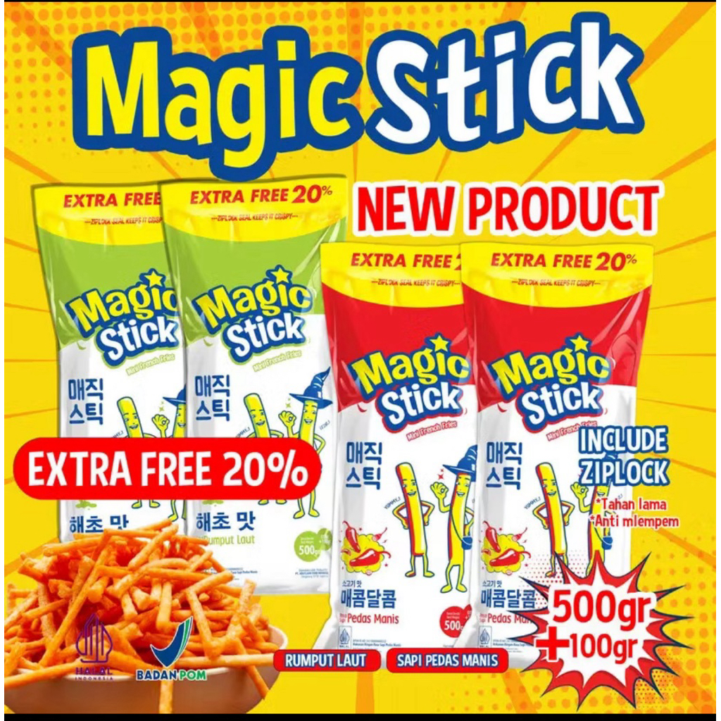 

NEW!!! KIKOYA MAGIC STICK 500+100g EXTRA FREE 20% TOTAL 600gram Snack French Friess Jajanan Viral Kentang Goreng Jajanan Jumbo Magic Steak