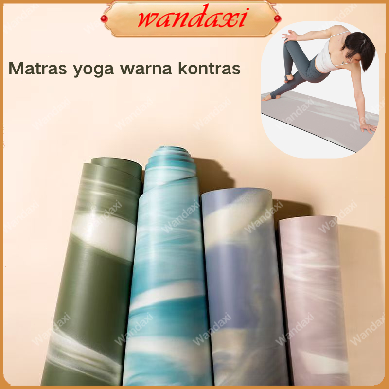 The Fortitude Mat 5mm, Marble Pattern, 185cmx68cm Matras Yoga Rubber PU Premium Marble Matras Alas Y