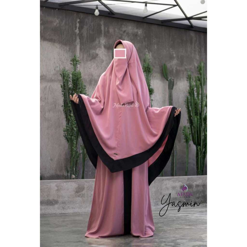GAMIS SYARI DEWASA YASMIN SET KHIMAR BY AFADA HIJAB (SOFT PINK)