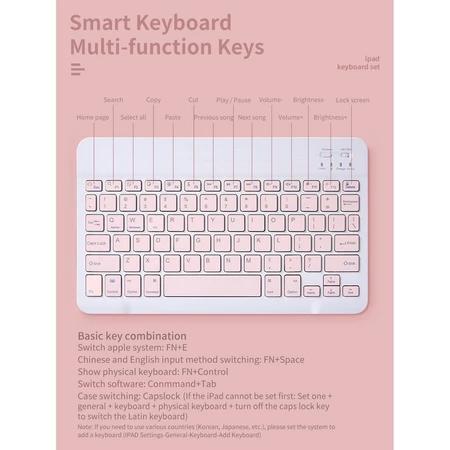 Keyboard Bluetooth Wireless 10 inch For Tablet IPAD Android/IOS/Windows