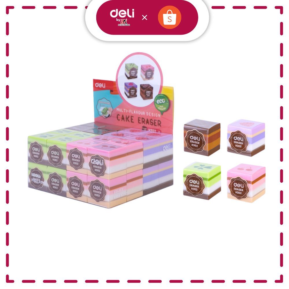 

Deli Multi-flavor Cake Eraser Penghapus Berbentuk Kue 4 Warna Bahan PVC Ramah Lingkungan EH302