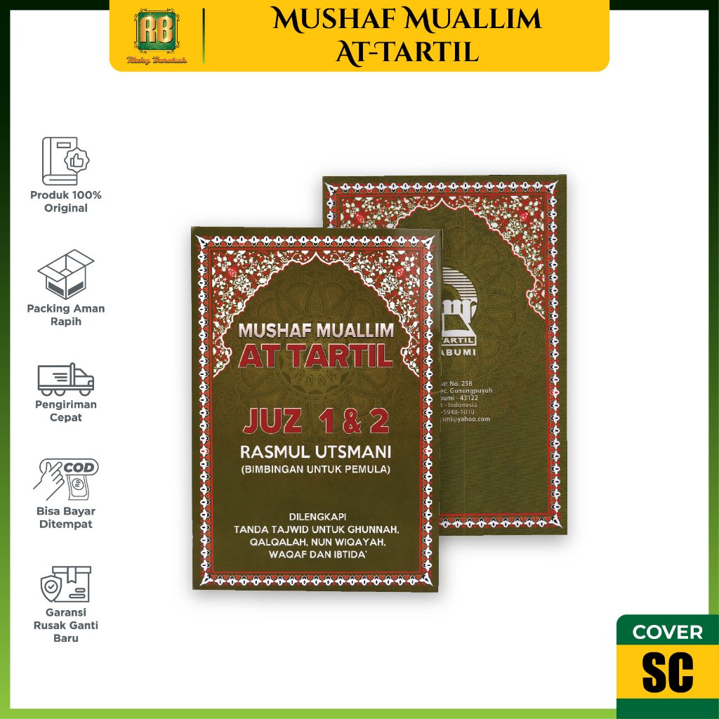 Al Quran Mushaf Muallim At-Tartil Juz 1 & 2 Rasm Utsmani Original Tajwid Belajar Membaca Alquran