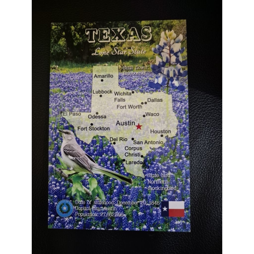 

kartu pos peta texas amerika/usa texas map postcard
