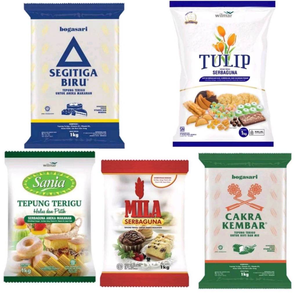 

TEPUNG TERIGU KEMASAN 1KG ALL MERK [ PCS ]