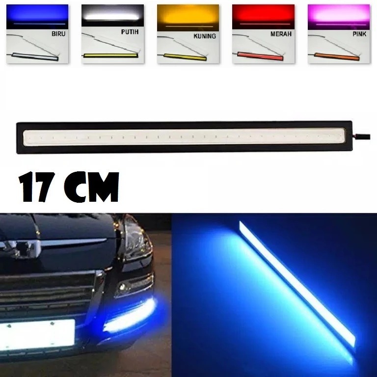 LED COB 17CM Lampu LED DRL Plasma COB 17CM Lampu LED Strip Depan Mobil Motor 17 CM PUTIH BIRU