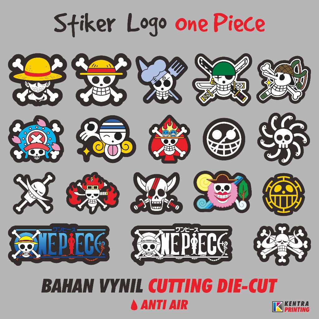 

Stiker Vinyl Waterproof - Stiker LOGO One Piece Full Color - Stiker Lucu Untuk HP, Laptop, Notebook, Helm, Tumbler, Sepeda Motor Dll