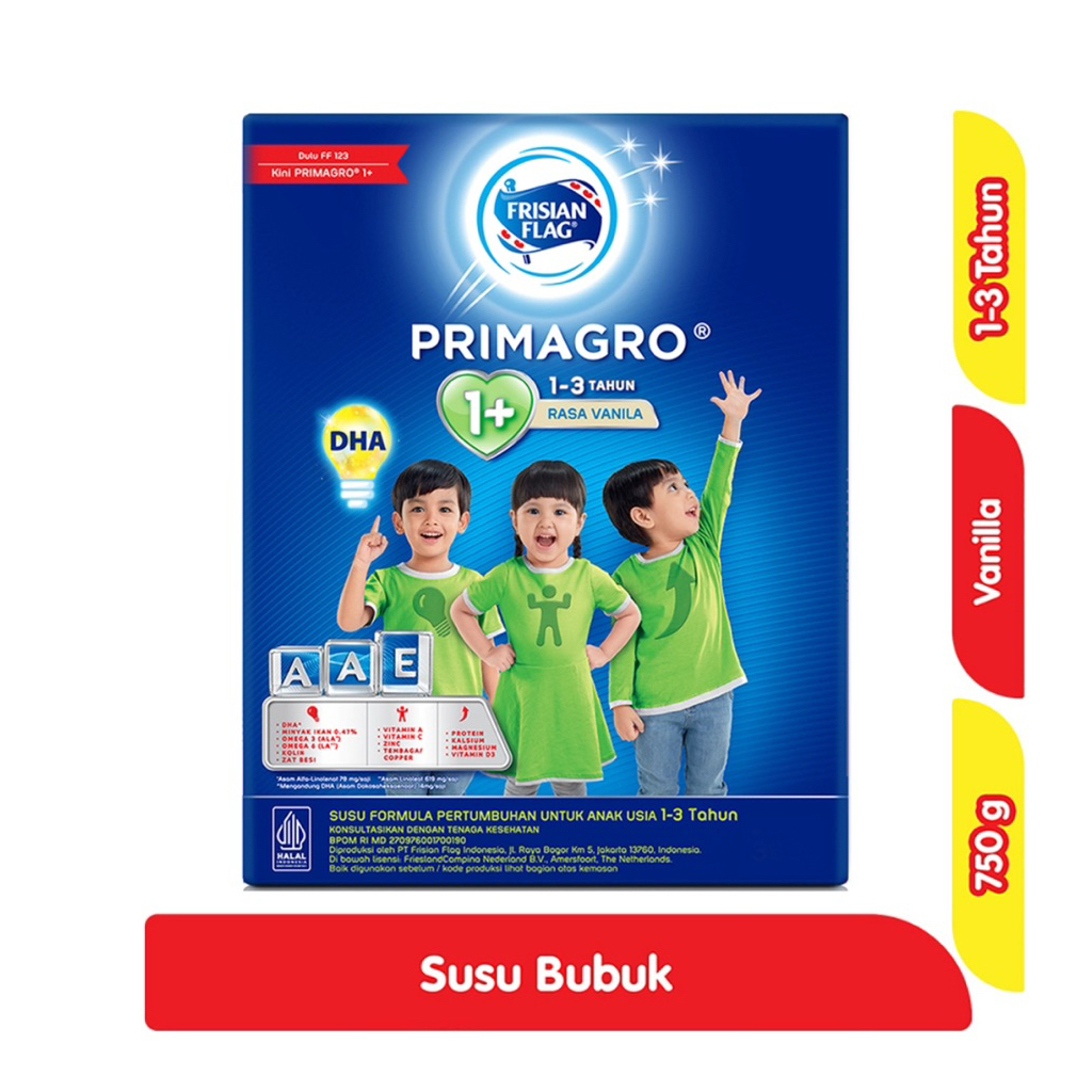 

FRISIAN FLAG Primagro 1+ Susu Pertumbuhan Anak 1-3 Tahun Vanila 750 g