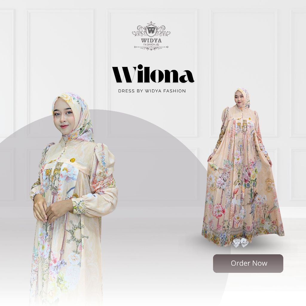 Gamis Mewah - Gamis Set Hijab - Wilona Dress Ceruty Babydoll Premium By Widya Fashion.ID
