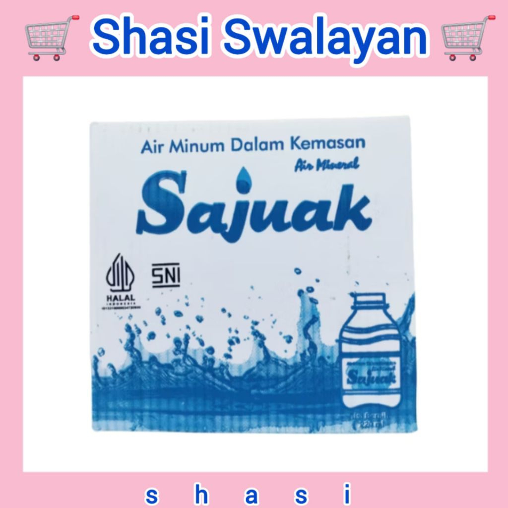 

Sajuak Produksi Padang 1 Dus Karton 220 ml X 24 Botol Mini - Air Mineral Air Minum Dalam Kemasan