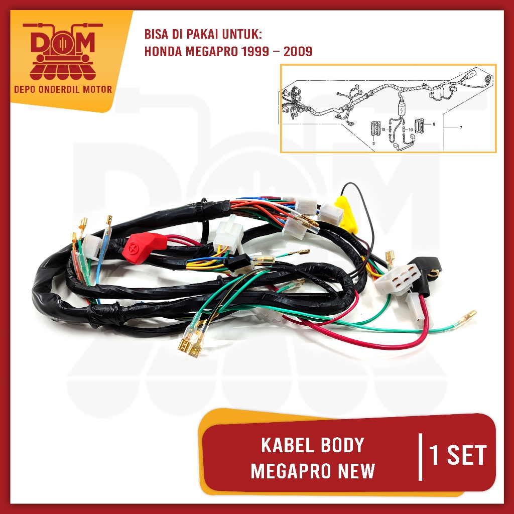 Kabel Body Megapro New (TOKAIDO) 32100-KEH-600 Harness Wire Cable Bodi Set Motor Primus 2006-2009
