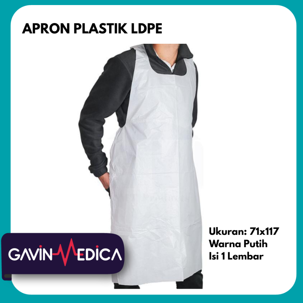 APRON DISPOSABLE - Apron Putih Medis Non-Medis Sekali Pakai - 1's