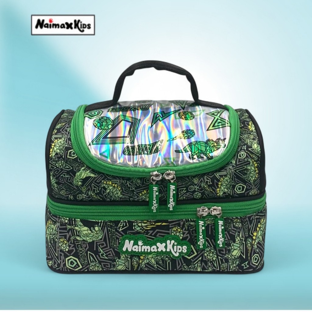 Naimax Kids Tas Bekal Anak Cowok Karakter Crunch Green |  Lunch Bag Anak Sekolah Keren