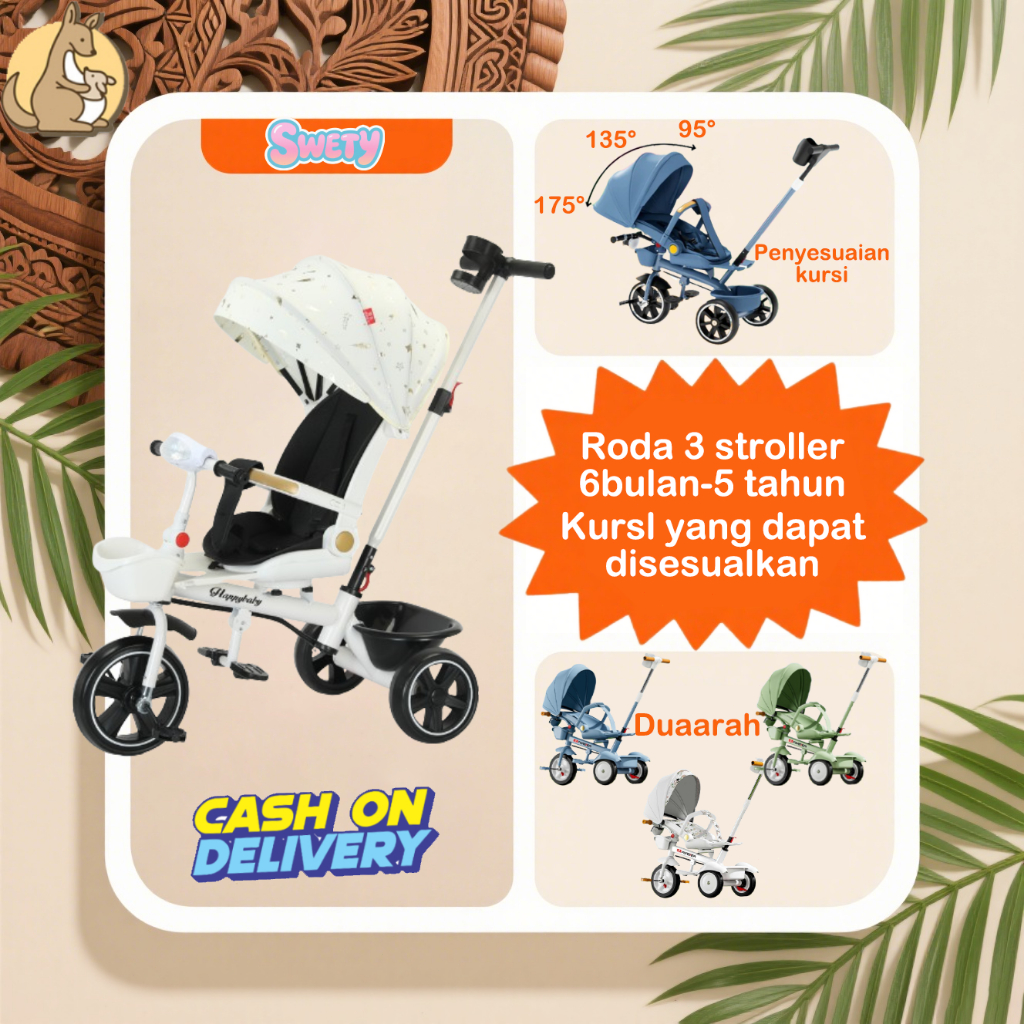 Sepeda roda tiga anak 1 tahun sepeda roda 3 bayi  tricycle  anak