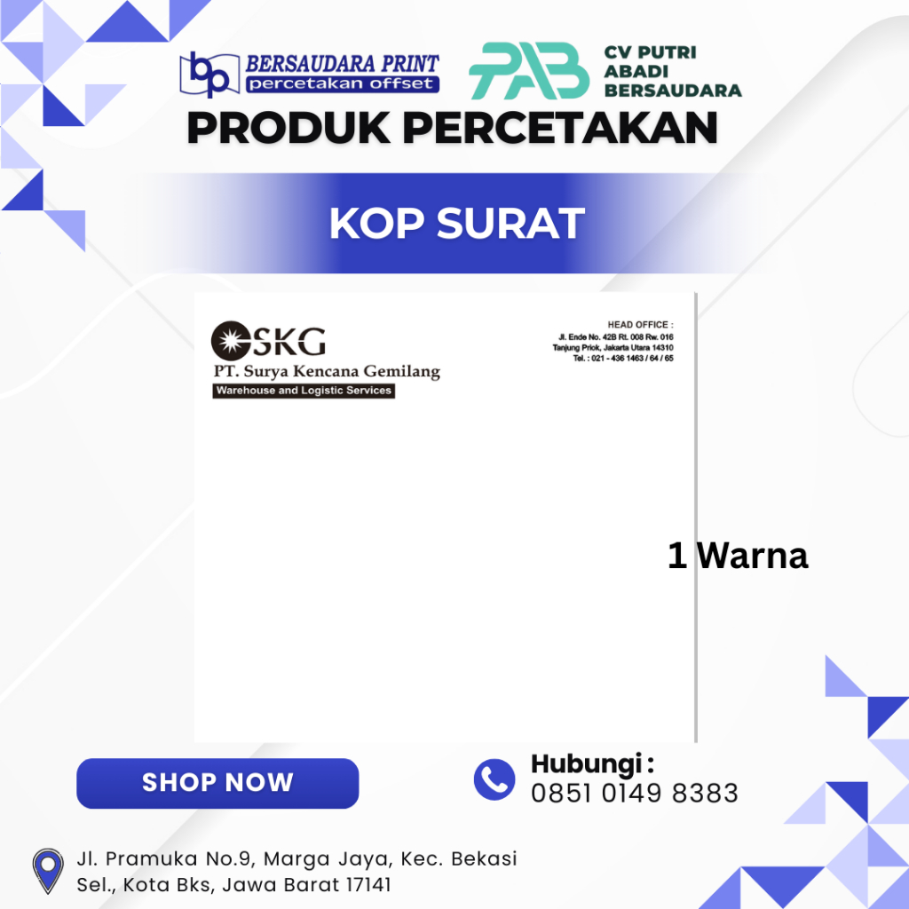 

CETAK KOP SURAT RESMI, NON RESMI, BISNIS, USAHA, PEMERITAH, PERUSAHAAN