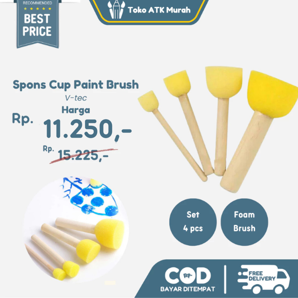 

V-Tec Spons Cup Paint Brush Lukis (4 pcs)