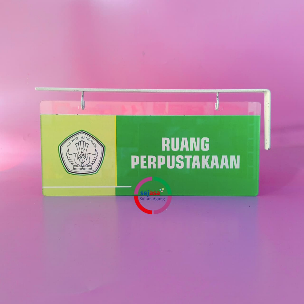 Akrilik Nama Ruang Gantung Sekolah | Nama Ruang Perpustakaan | Akrilik Gantung Papan Nama Ruang