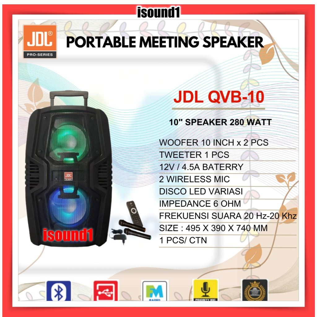 SPEAKER JDL QVB 10 SPEAKER KARAOKE BLUETOOTH USB ORIGINAL