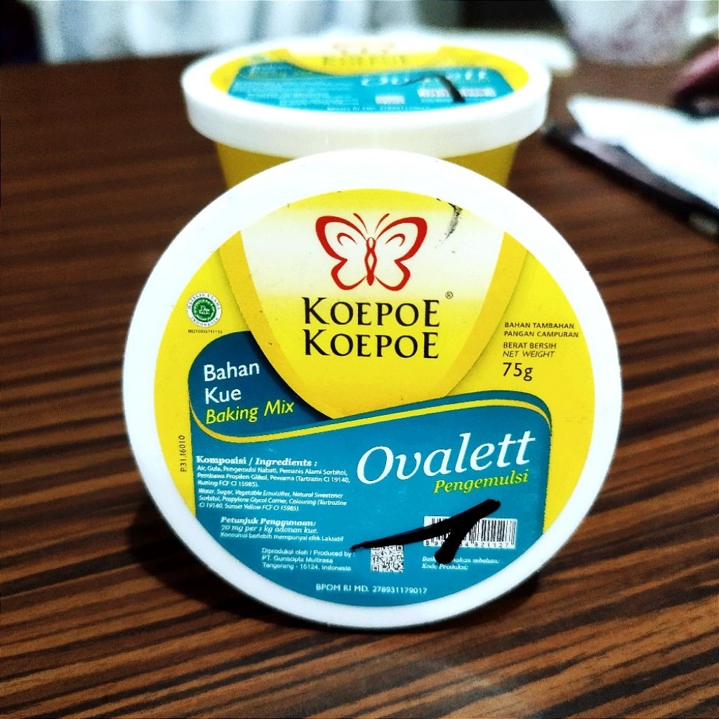 

koepoe koepoe ovalett pengemulsi 75 gr, bahan kue, harga khusus expire 25 November 2025