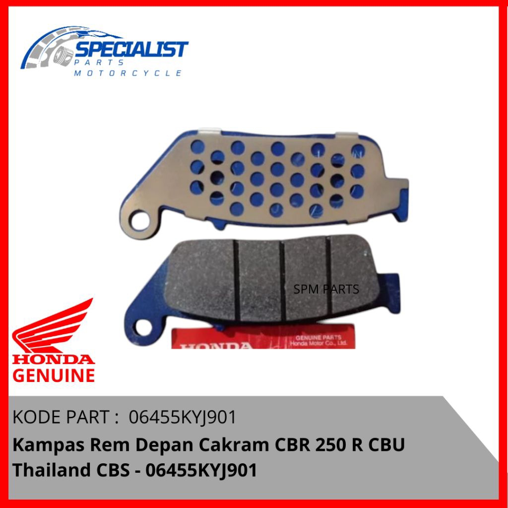 Kampas Rem Depan Cakram CBR 250 R CBU Thailand CBS - Kode Parts 06455KYJ901 ORI AHM