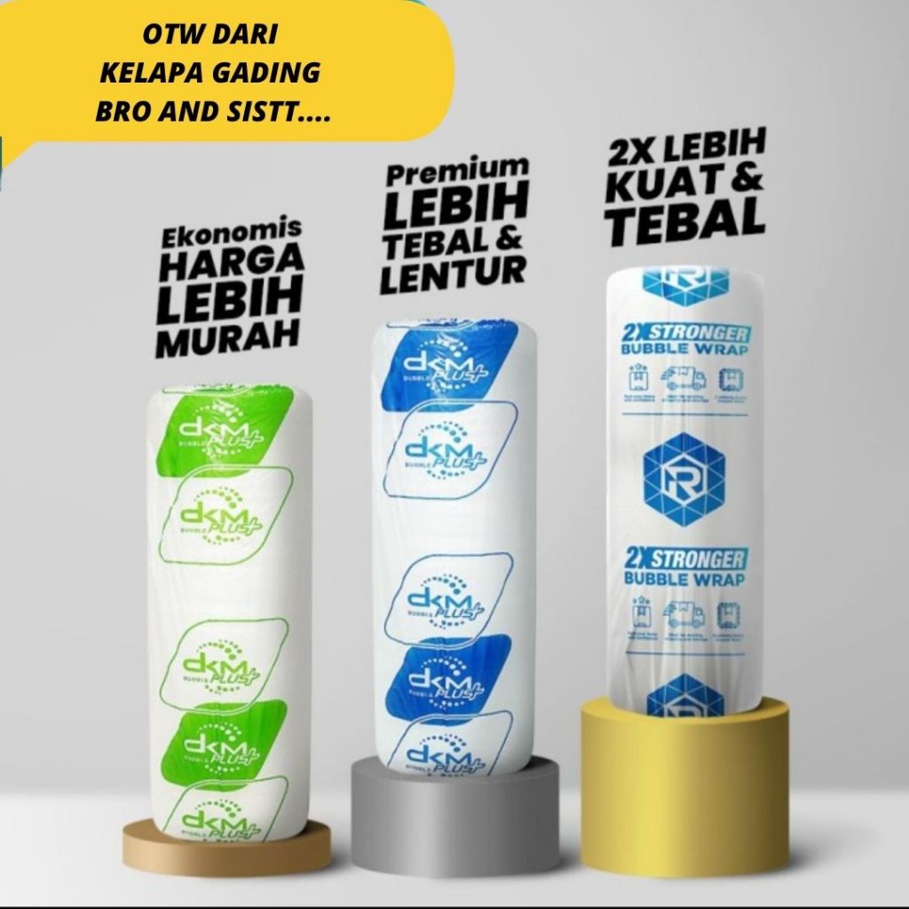 

Bubble Wrap Roll Bening 125cm x 50m DKMPlus || Bubble Wrap Roll Hitam 125cm x 50m Rusfet