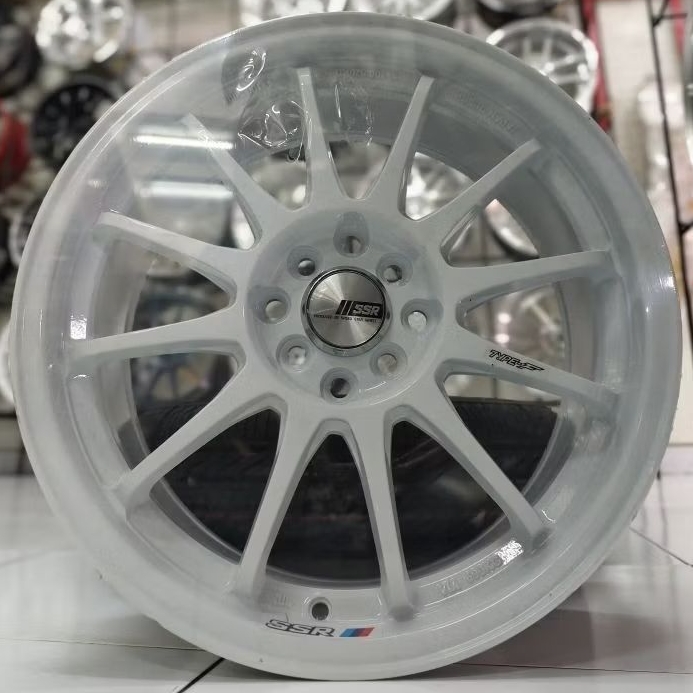 Velg Mobil Ring 17 SSR Type-F White PCD 8x100-114,3 untuk Jazz Yaris Civic