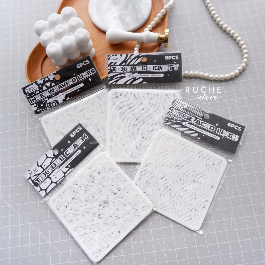 

RUCHE DECO Texture Stencile / Pola Stensil untuk Journaling & Craft