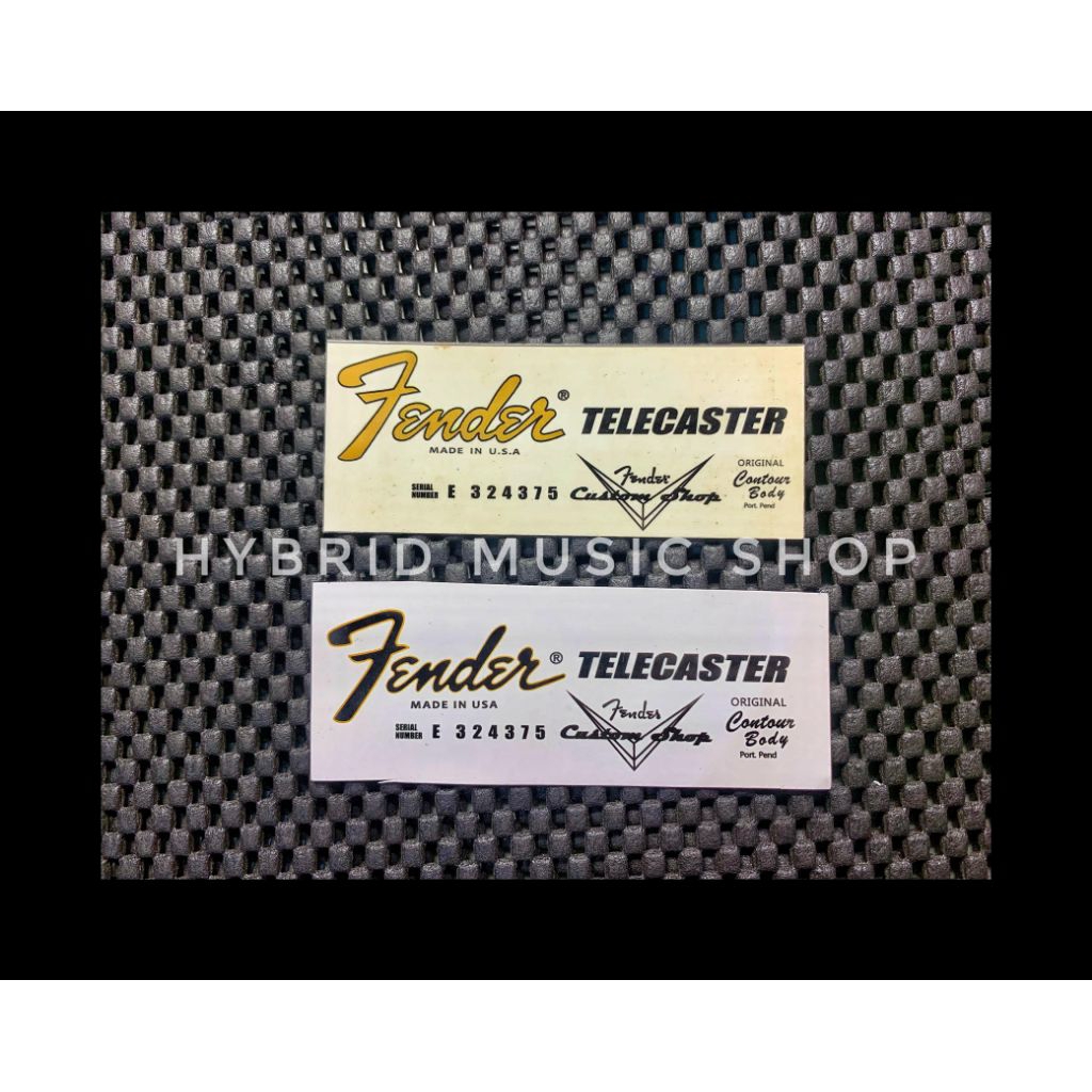 Decal Water Slide Fender Telecaster Transitional Logo USA Kuning dan Hitam
