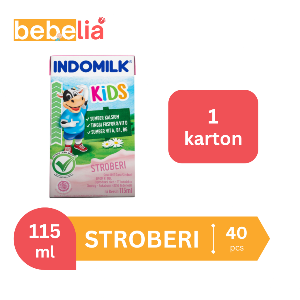 

Indomilk Kids Susu UHT Stroberi 115 ml 1 dus isi 40 pcs