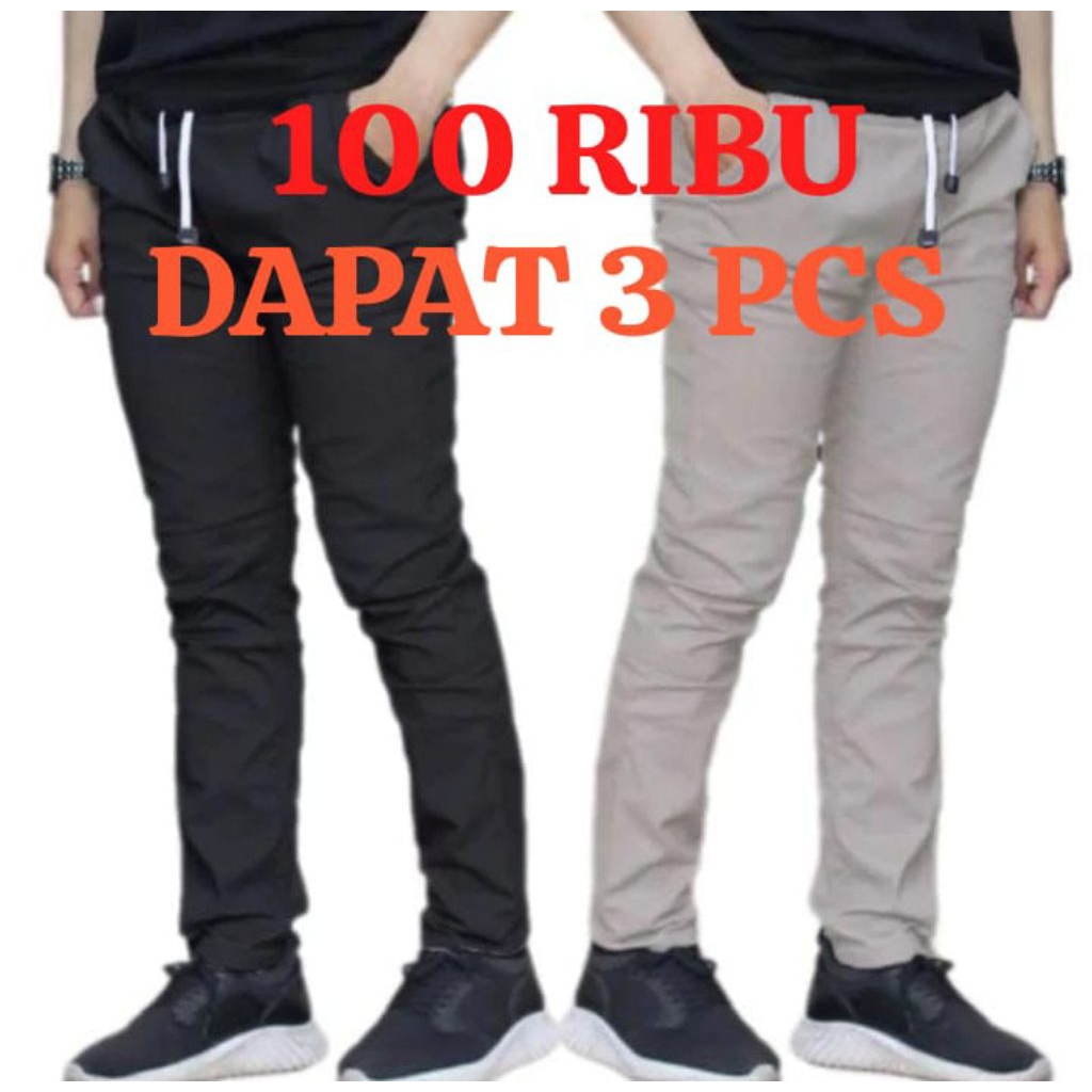 PAKET 100 RIBU DAPAT 3 PCS CELANA PANJANG CHINOS