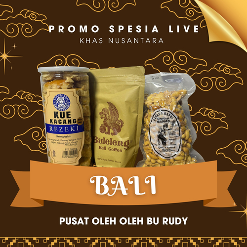 

[ LIVE KHAS NUSANTARA ] BALI II kue kacang rezeki, kacang kapri putri bali, kopi buleleng II Pusat Oleh Oleh Bu Rudy
