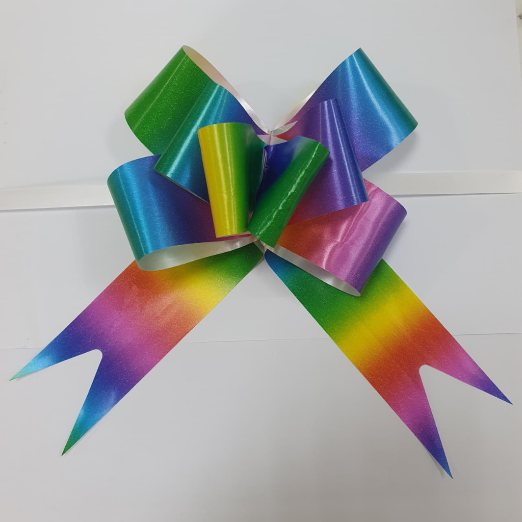 

Deparcel Ribbon Pita Tarik Pelangi Tanpa Renda 50mm Rainbow Serut Parcel