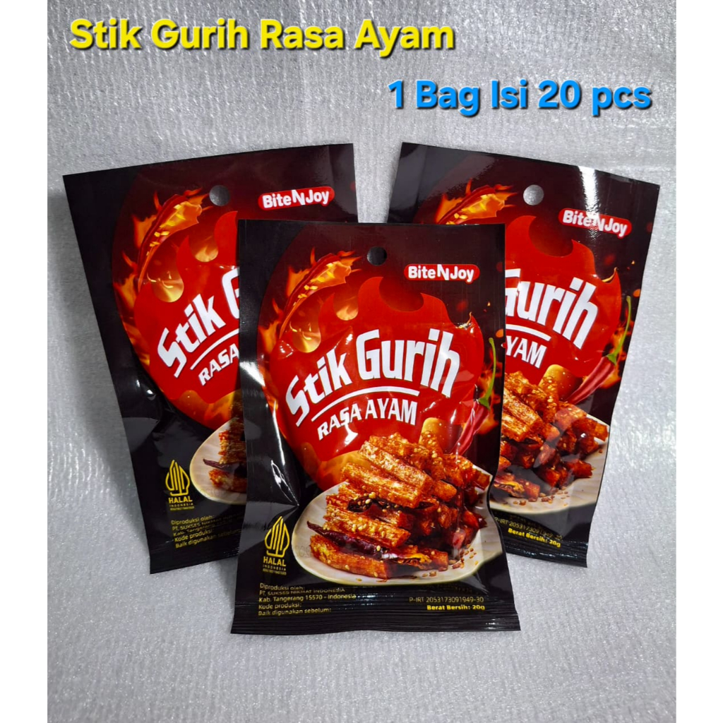 

Stik Gurih Rasa Ayam 1 Bag Isi 20 Pcs