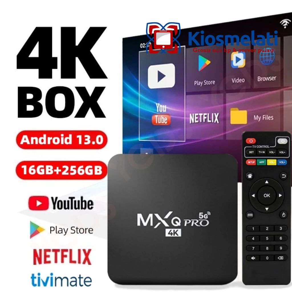 Android STB 4K Smart TV Box Unlock Netflix Global MXQ Pro Android 13.0os 2.4G WIFI 16gb Ram 256gb