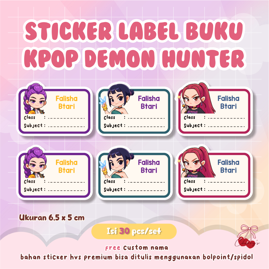 

Sticker Buku Kpop Demon Hunter Sticker Label Nama Kpop Demon Hunter Sticker ATK Sticker Custom