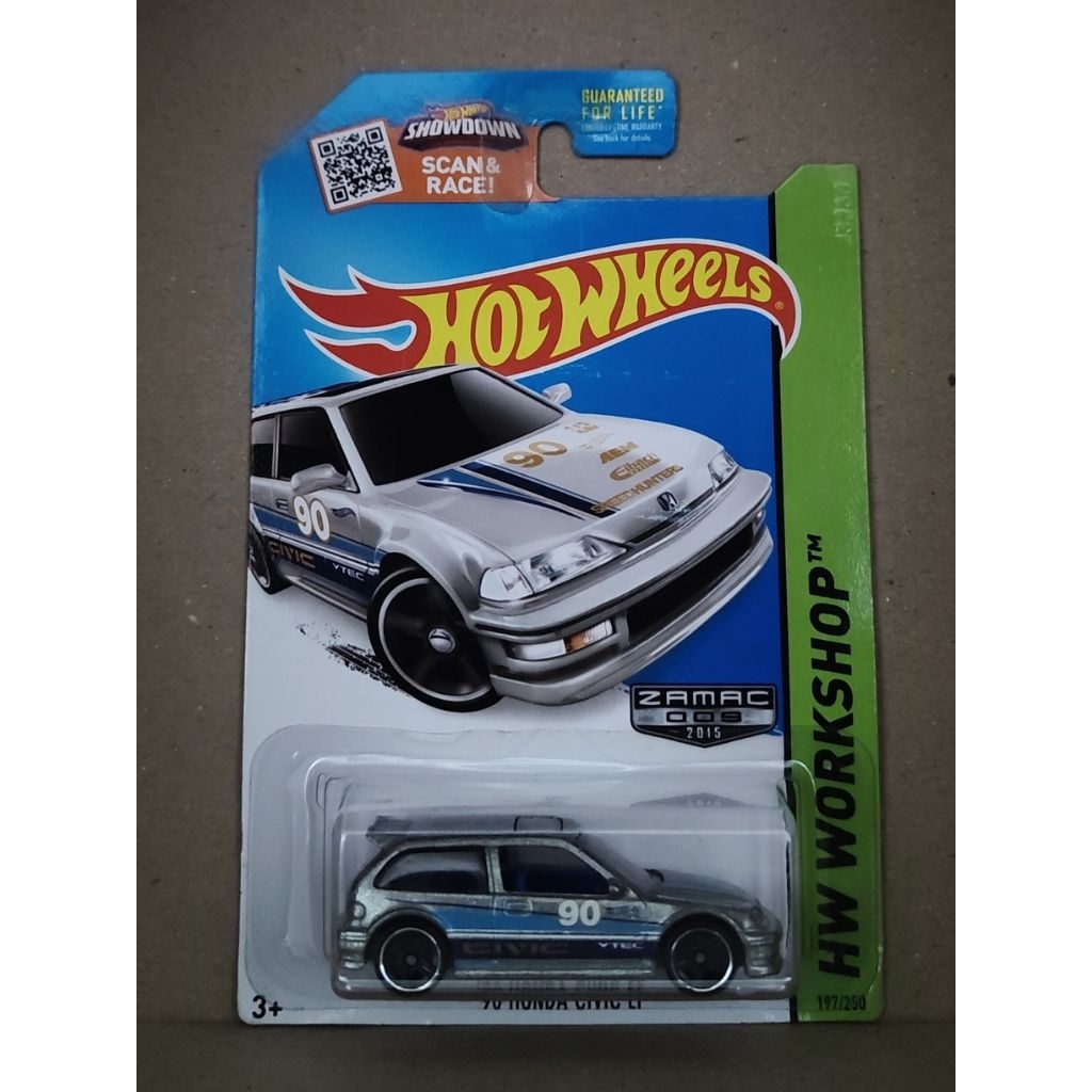 Hot Wheels 90 Honda Civic EF Silver Zamac Walmart Exclusive