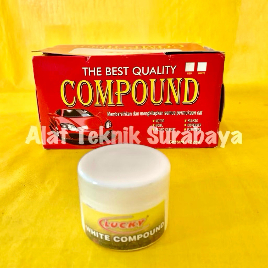 

ISI 12 PCS WHITE COMPOUND LUCKY RUBBING KOMPON KUMPON PUTIH PENGHILANG BARET POLES GOSOK
