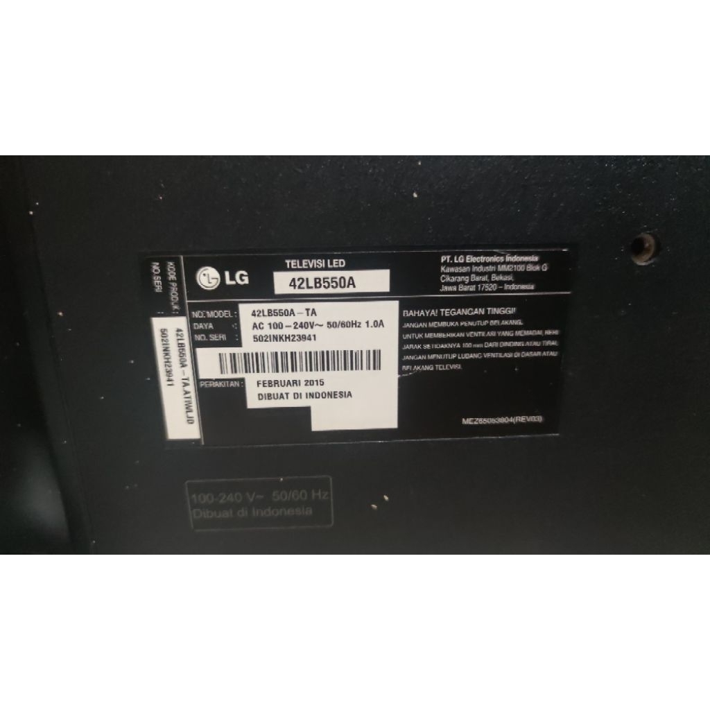 TV LG 42LB550A-TA, 42 inch, Analog TV (Normal - Bekas - Bisa Nego)